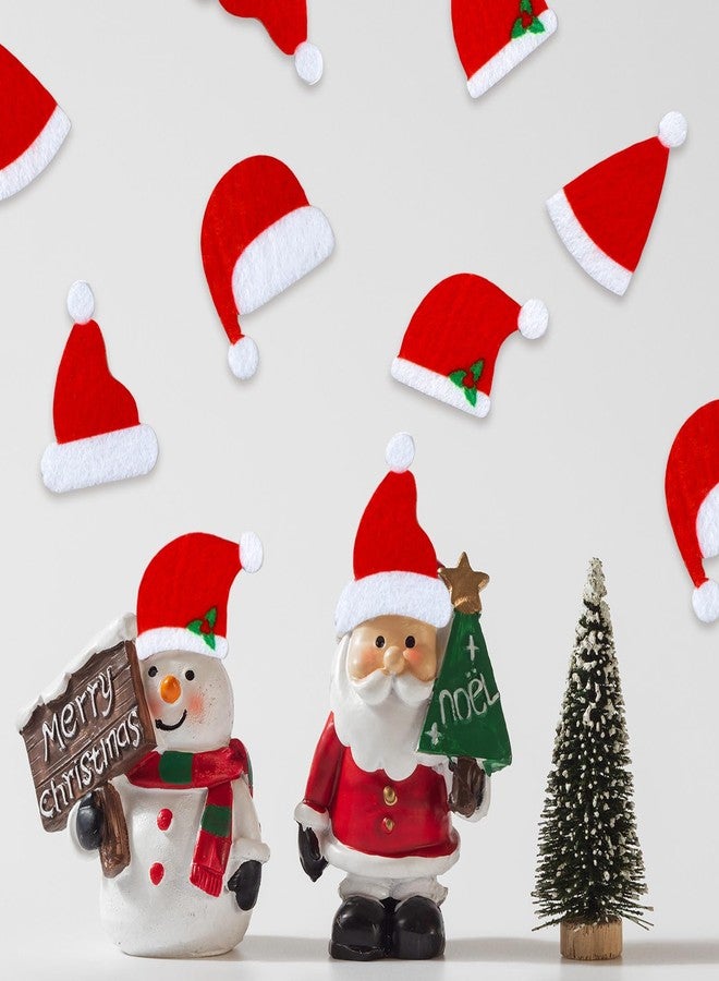 Engrowtic 200 Pcs Christmas Santa Hat Stickers, Felt Mini Santa Claus Stickers 1.42 Inches Tiny Christmas Hat Decals Self Adhesives Sticker for Xmas Party DIY Crafts, Cardmaking, Scrapbooks - Image 3